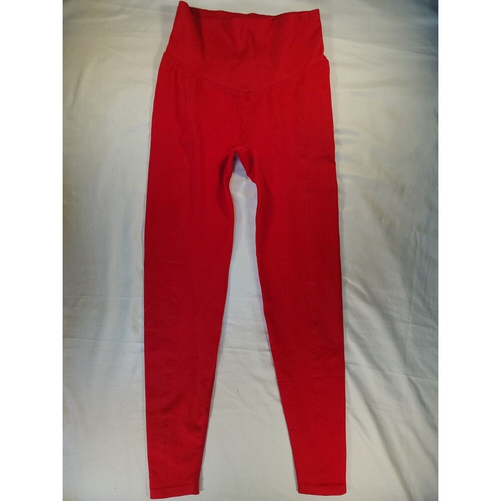 PINK Victoria's Secret Red Ribbed Seamless High Waist Leggings Size XS